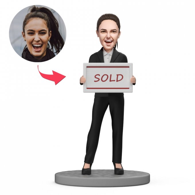 Custom Bobblehead Beautiful Female Real Estate Agent