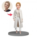 Custom Bobblehead Beautiful Woman in White Suit