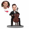 Custom Bobblehead Cellist/Cello Enthusiast Playing Music