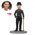 Custom Bobblehead Chaplin's Classic Film Image as A Great Performer