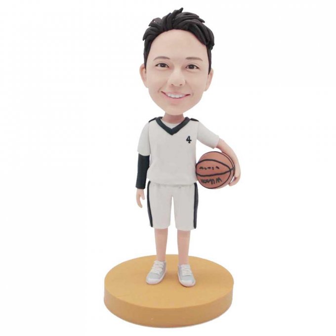 Custom Boy Bobbleheads In White Jersey