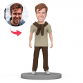 Custom Casual Man Bobblehead Gift With Text