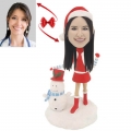 Custom Christmas Woman Bobblehead