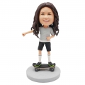 Custom Cool Girl Skateboard Bobbleheads