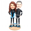 Custom Diving Lovers Marine Beach Couple Bobbleheads