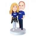 Custom Dodgers Baseball Fans Couple Bobbleheads