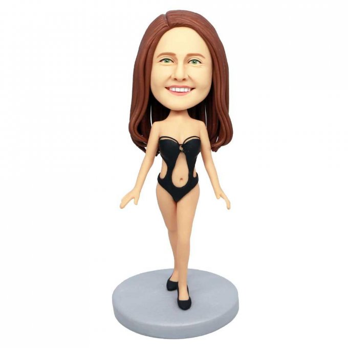 Custom Female Bobbleheads In Black Bikini