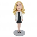 Custom Female Boss Bobbleheads In Black Skirt And White Blazer