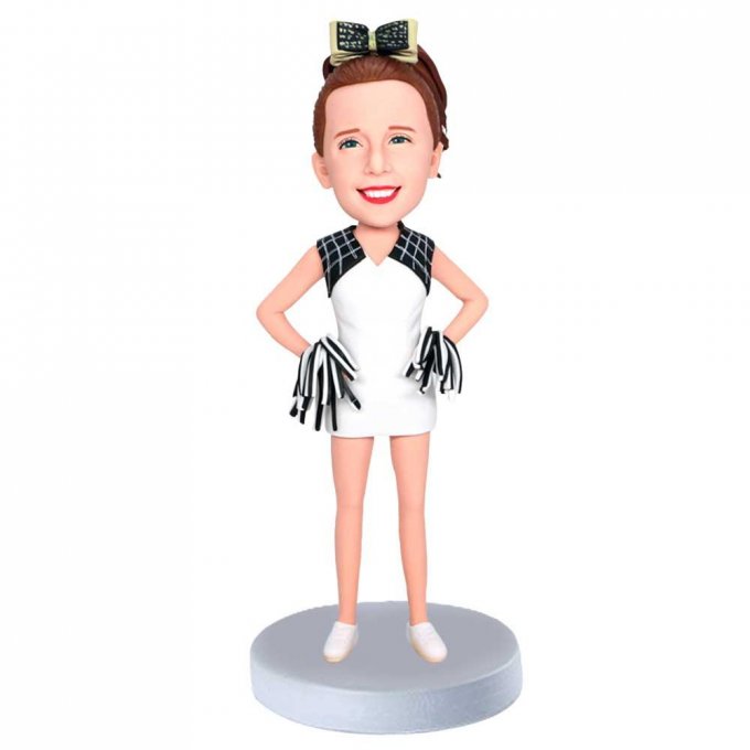 Custom Female Cheerleader Bobbleheads In Cheerleader Uniform