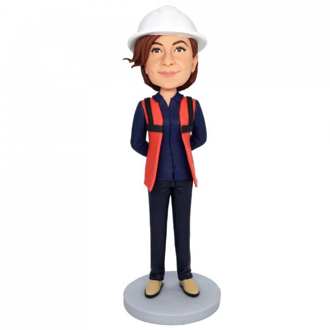 Custom Female Engineer Architect Bobbleheads