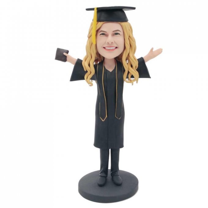 Custom Female Graduation Bobbleheads