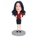 Custom Female Office Bobbleheads In Business Attire