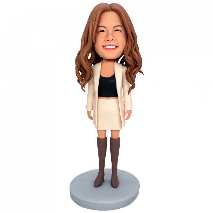 Custom Female Office Staff Bobbleheads In Business Suit