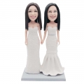 Custom Female Same-gender Couple Wedding Bobbleheads