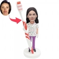 Custom FemaleDental Bobbleheads With Big Toothbrush