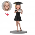 Custom Graduation Bobbleheads - I Did It! Gift For Female Graduate