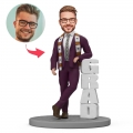 Custom Graduation Bobbleheads Male Graduate Stand with GRAD