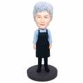 Custom Grandma Bobbleheads In Black Apron