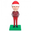 Custom Handsome Christmas Male Bobbleheads In Christmas Sweater