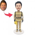 Custom Handsome Fireman Bobbleheads In Yellow Fire Suit