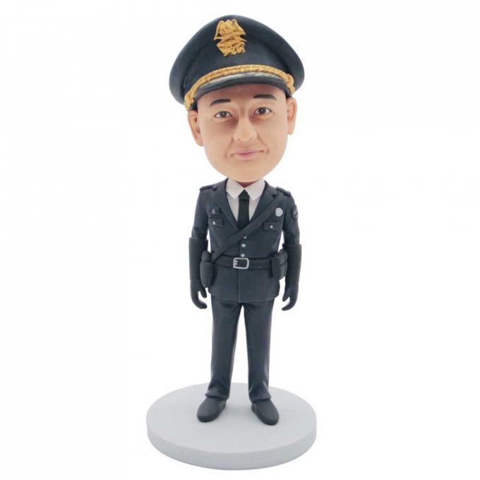 Custom Handsome Policeman Bobbleheads In Police Uniform