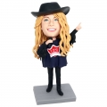 Custom Happy Female Singer Bobbleheads