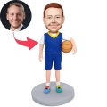 Custom Male Basketball Player Bobbleheads Holding A Basketball