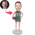 Custom Male Basketball Player Bobbleheads In Green Jersey