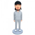 Custom Male Bobbleheads In Grey Sweater