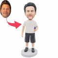 Custom Male Bobbleheads In White T-shirt