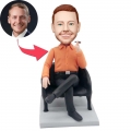 Custom Male Boss Bobbleheads Sitting On Chair