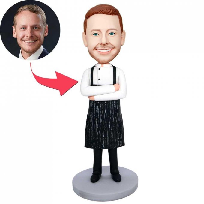 Custom Male Chef Bobbleheads In Apron