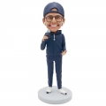 Custom Male Host Bobbleheads With Microphone