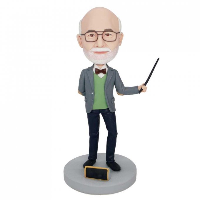 Custom Male Professor Teacher Bobbleheads Holding a Pointer