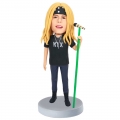 Custom Male Singer Bobbleheads In Black T-shirt