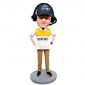 Custom Male Soccer Commentator Bobbleheads Hands On Hips