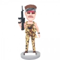 Custom Male Solider Bobblehead Holding Gun