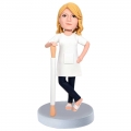 Custom Professional Female Baker Bobbleheads With A Rolling Pin