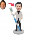 Custom Professional Male Dentist Bobbleheads Holding Toothbrush