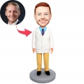 Custom Professional Male Doctor Bobbleheads In White Coat