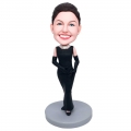 Custom Sexy Female Bobbleheads In Black Tight Skirt