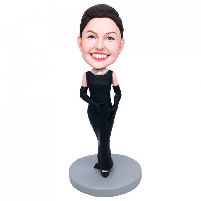 Custom Sexy Female Bobbleheads In Black Tight Skirt