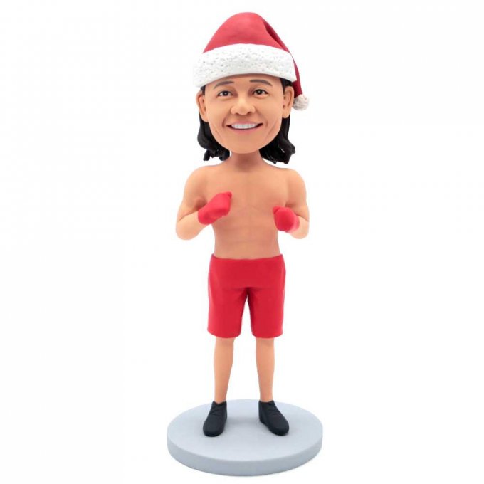 Custom Strong Male Christmas Boxer Bobbleheads