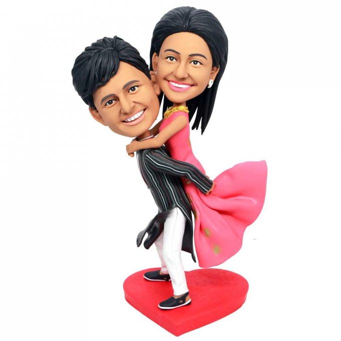 Custom Sweet Couple Bobbleheads Boyfriend Carrying Girlfriend