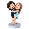 Custom Sweet Couple Bobbleheads Male Hugging Female