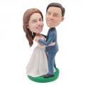 Custom Sweet Wedding Bobbleheads Face To Face Hug