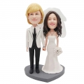 Custom Wedding Bobbleheads Couple In White Suit and Dress