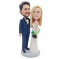 Custom Wedding Bobbleheads Holding Flowers