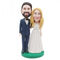 Custom Wedding Bobbleheads In Black Suit and Wedding Dress