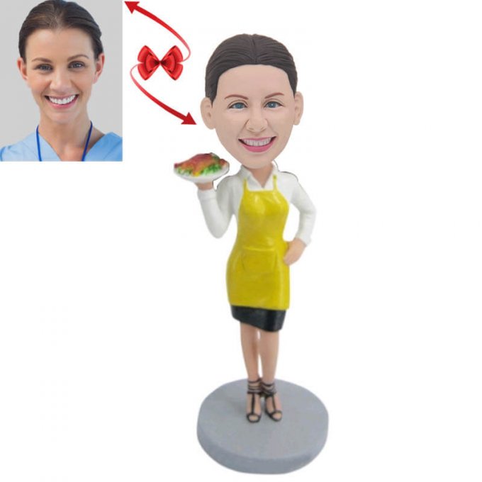 Cute Waitress Custom Bobblehead